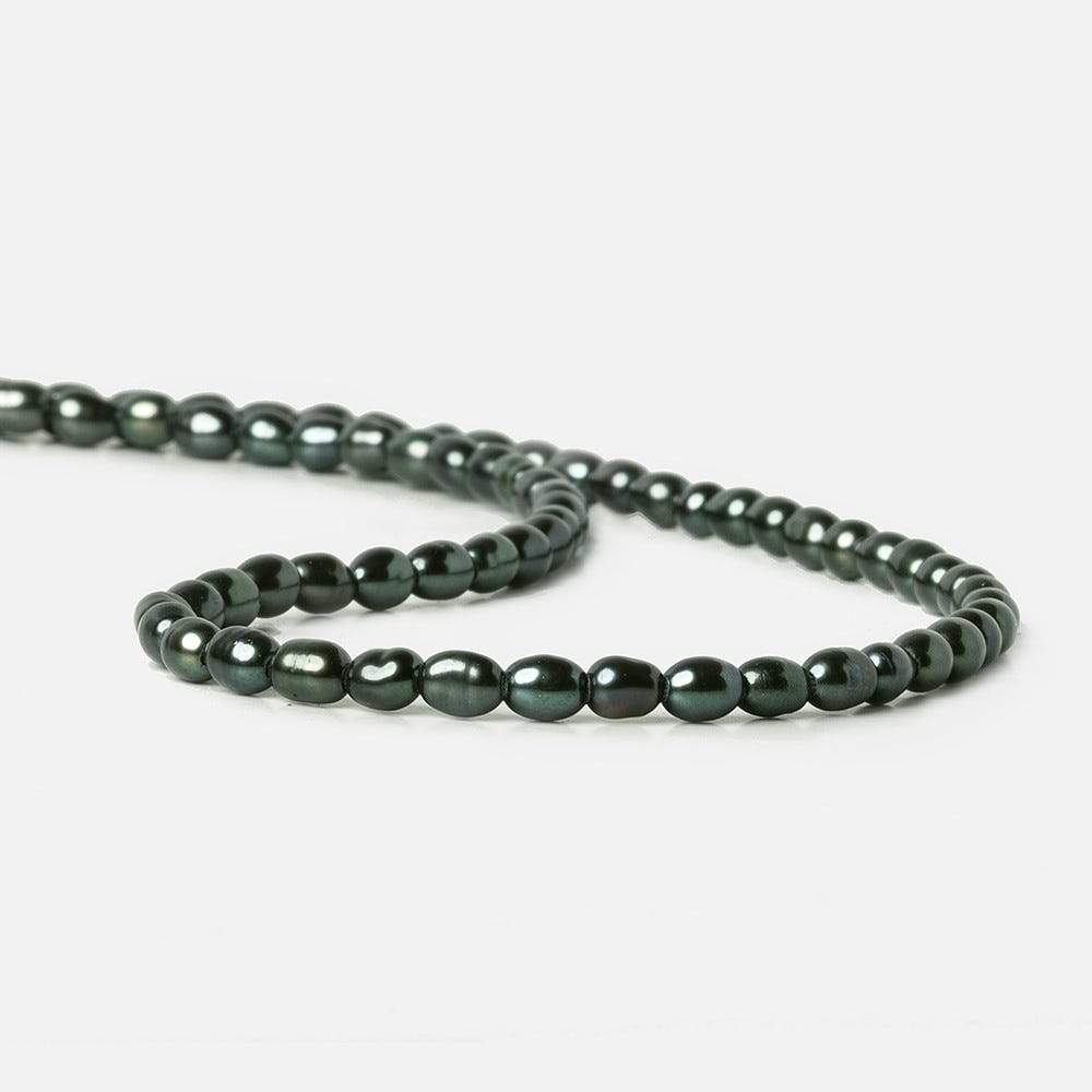 6x4mm Blue Green Peacock Large Hole Oval Freshwater Pearls 15inch 60 pcs (ONLINE ORDER ONLY)