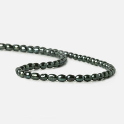 6x4mm Blue Green Peacock Large Hole Oval Freshwater Pearls 15inch 60 pcs (ONLINE ORDER ONLY)