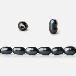 6x4mm Blue Peacock Large Hole Oval Freshwater Pearls 15inch 64 pcs (ONLINE ORDER ONLY)