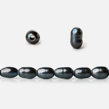 6x4mm Blue Peacock Large Hole Oval Freshwater Pearls 15inch 64 pcs (ONLINE ORDER ONLY)