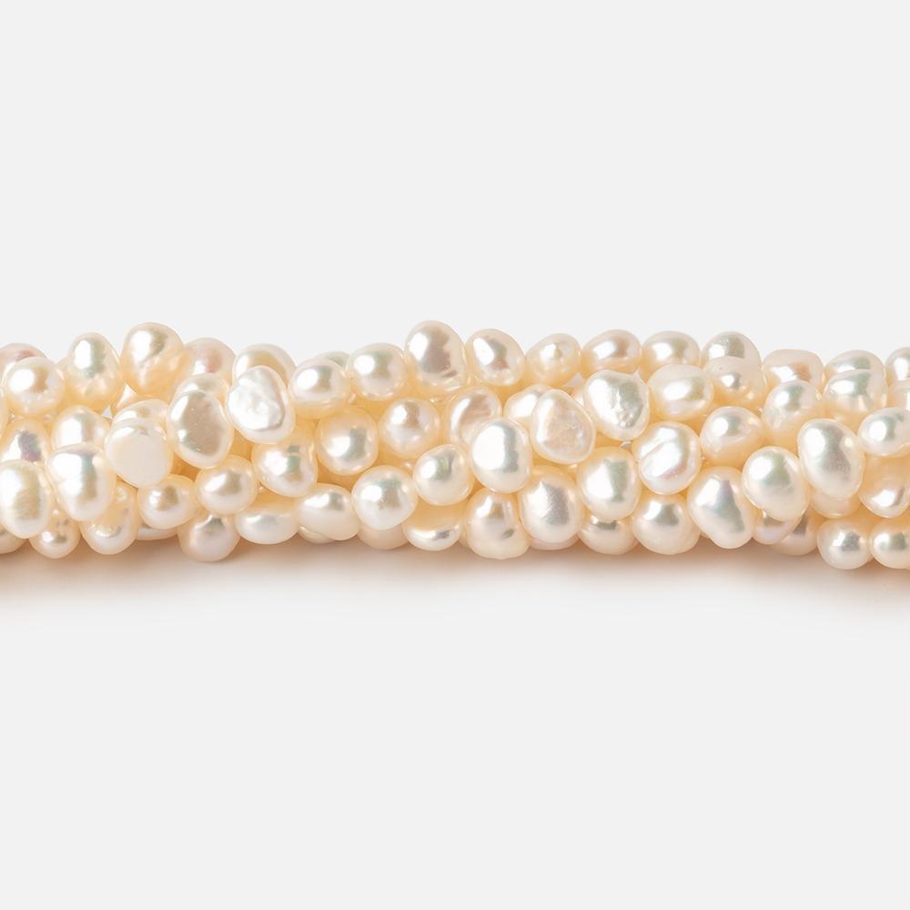 5x4-6x4mm Creamy White Side Drilled Baroque Freshwater Pearls 15.5 inch 95 pieces (ONLINE ORDER ONLY)