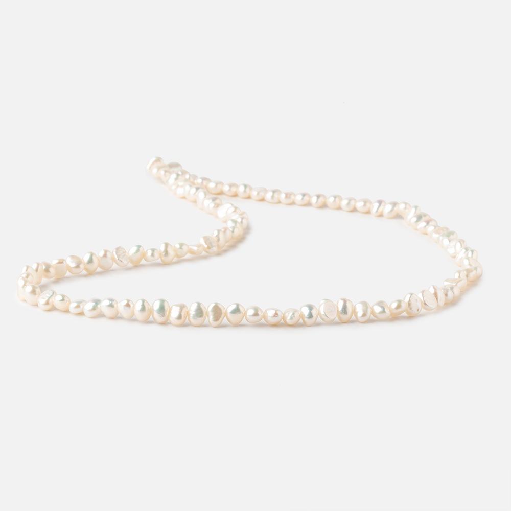 5x4-6x4mm Creamy White Side Drilled Baroque Freshwater Pearls 15.5 inch 95 pieces (ONLINE ORDER ONLY)