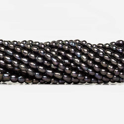 6x4mm Dark Purple Peacock Large Hole Oval Freshwater Pearls 15inch 64pcs (ONLINE ORDER ONLY)