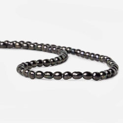 6x4mm Dark Purple Peacock Large Hole Oval Freshwater Pearls 15inch 64pcs (ONLINE ORDER ONLY)