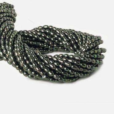 6x4mm Peacock Grey Large Hole Oval Freshwater Pearls 15inch 59pcs (ONLINE ORDER ONLY)