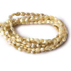 5x4-6x5mm Silverite Yellow Sapphire straight drilled faceted ovals 15 inch 69 beads (ONLINE ORDER ONLY)