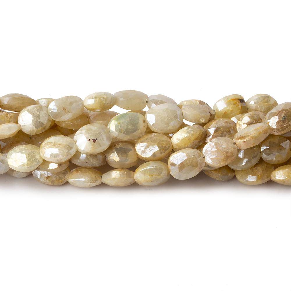 5x4-6x5mm Silverite Yellow Sapphire straight drilled faceted ovals 15 inch 69 beads (ONLINE ORDER ONLY)