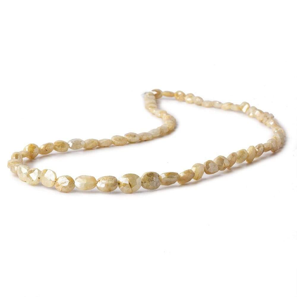 5x4-6x5mm Silverite Yellow Sapphire straight drilled faceted ovals 15 inch 69 beads (ONLINE ORDER ONLY)