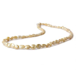 5x4-6x5mm Silverite Yellow Sapphire straight drilled faceted ovals 15 inch 69 beads (ONLINE ORDER ONLY)