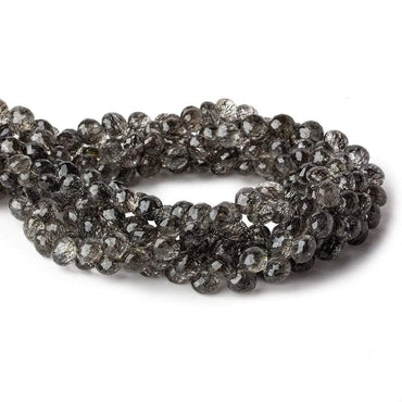 5x4-6x5mm Tourmalinated Quartz Faceted Candy Kiss 8.5 inch 68 beads AA (ONLINE ORDER ONLY)