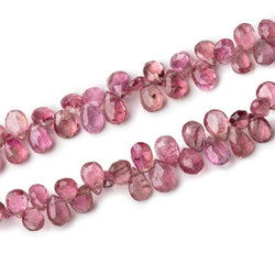 5x4-7x4.5mm Pink Tourmaline Faceted Pears Lot of Two Strands with 116 Beads (ONLINE ORDER ONLY)