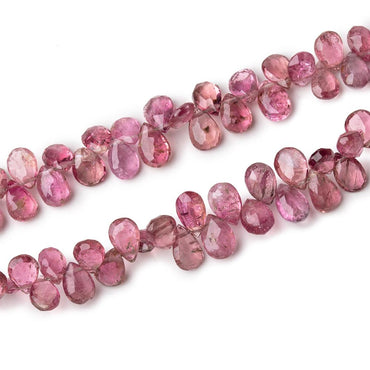 5x4-7x4.5mm Pink Tourmaline Faceted Pears Lot of Two Strands with 116 Beads (ONLINE ORDER ONLY)