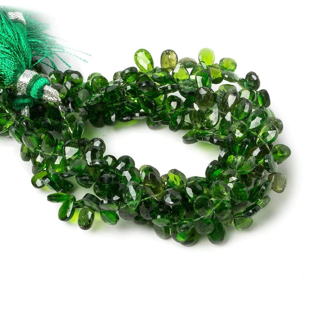 5x4-7x4mm Chrome Diopside faceted pear Beads 7 inch 67 pieces (ONLINE ORDER ONLY)