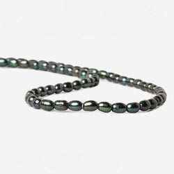 7x4mm Forest Green Peacock Large Hole Oval Freshwater Pearls 15inch 60pcs (ONLINE ORDER ONLY)