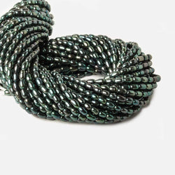 7x4mm Forest Green Peacock Large Hole Oval Freshwater Pearls 15inch 60pcs (ONLINE ORDER ONLY)