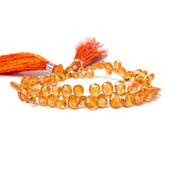 5x4-7x5mm Mandarin Garnet Faceted Pear Beads 8 inch 81 pieces AAA (ONLINE ORDER ONLY)