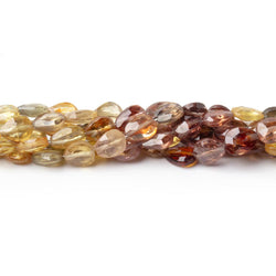 5x4-7x5mm Multi Color Golden Zircon Faceted Pear 16 inch 70 Beads AA (ONLINE ORDER ONLY)