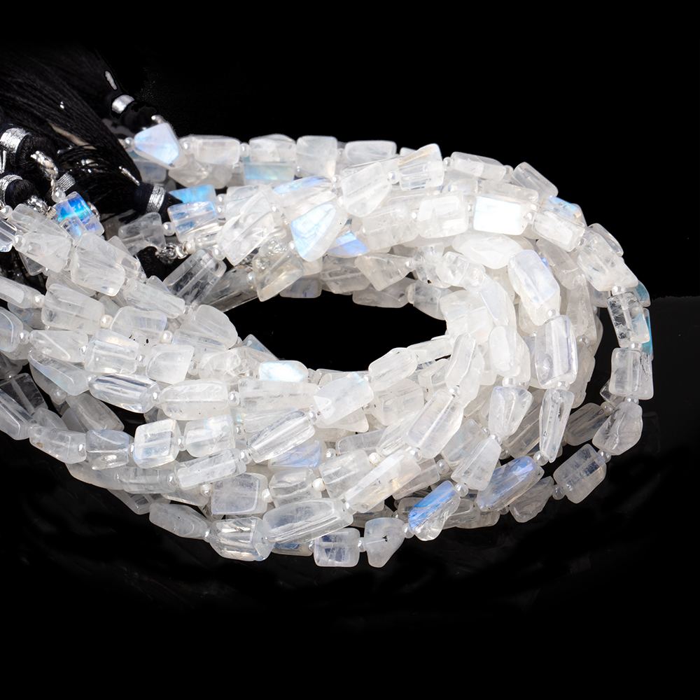 5x4-7x5mm Rainbow Moonstone Plain Nugget Beads 7.5 inch 17 pieces AA (ONLINE ORDER ONLY)