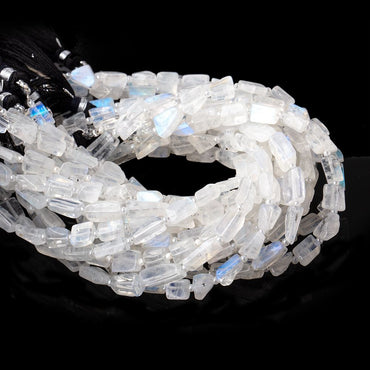 5x4-7x5mm Rainbow Moonstone Plain Nugget Beads 7.5 inch 17 pieces AA (ONLINE ORDER ONLY)