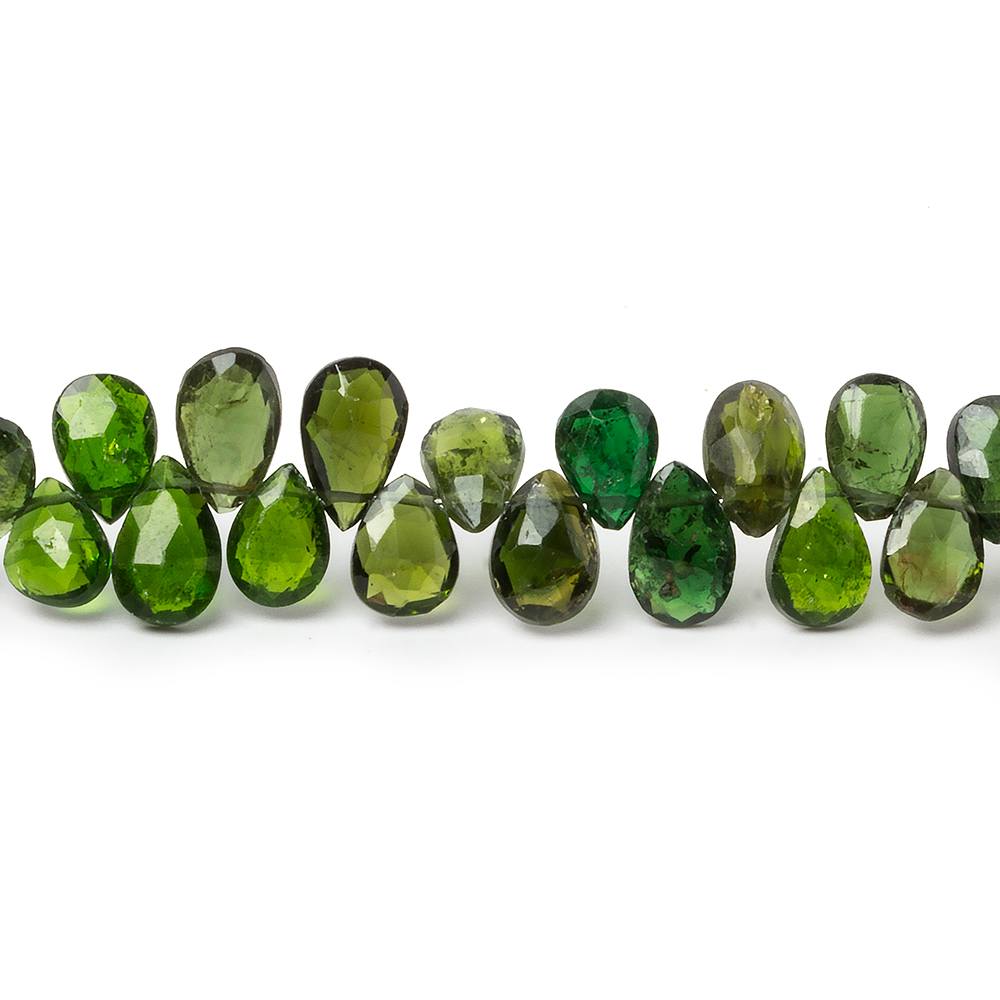 6x5-8x5mm Chrome Diopside faceted pear Beads 7 inch 64 pieces (ONLINE ORDER ONLY)