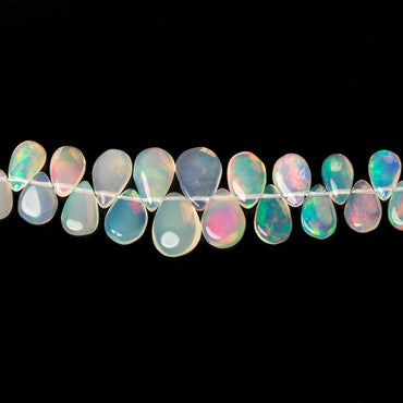 5x4-8x6mm Ethiopian Opal Plain Pears 8 inch 76 beads (ONLINE ORDER ONLY)