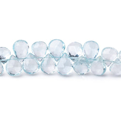5x4-8x6mm Sky Blue Topaz Faceted Hearts and Pears 8 inch 58 Beads AA (ONLINE ORDER ONLY)