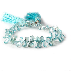 5x4-9x4mm Blue Zircon Plain Pear Beads 8.25 inch 77 pieces (ONLINE ORDER ONLY)