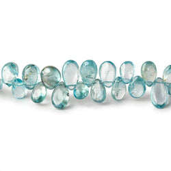 5x4-9x4mm Blue Zircon Plain Pear Beads 8.25 inch 77 pieces (ONLINE ORDER ONLY)