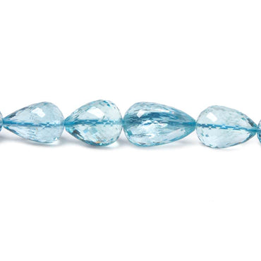5x4.5-13x8mm Aquamarine straight drill faceted tear drops  18 in. 54 beads AA (ONLINE ORDER ONLY)