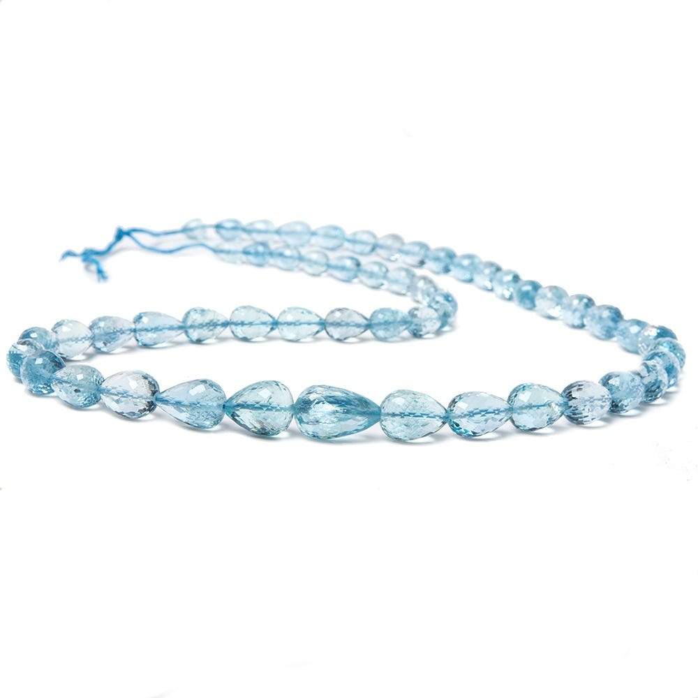 5x4.5-13x8mm Aquamarine straight drill faceted tear drops  18 in. 54 beads AA (ONLINE ORDER ONLY)