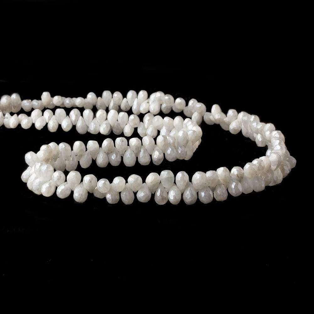 5x4mm - 7x4mm Silverite White Sapphire faceted tear drops 16 inch 183 beads A (ONLINE ORDER ONLY)