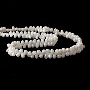 5x4mm - 7x4mm Silverite White Sapphire faceted tear drops 16 inch 183 beads A (ONLINE ORDER ONLY)