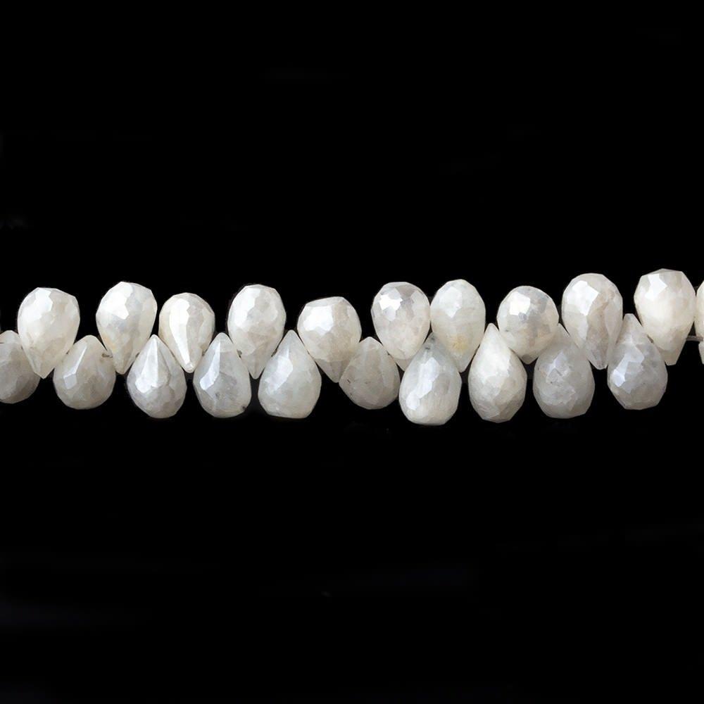 5x4mm - 7x4mm Silverite White Sapphire faceted tear drops 16 inch 183 beads A (ONLINE ORDER ONLY)