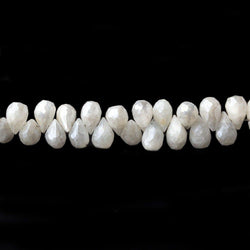 5x4mm - 7x4mm Silverite White Sapphire faceted tear drops 16 inch 183 beads A (ONLINE ORDER ONLY)