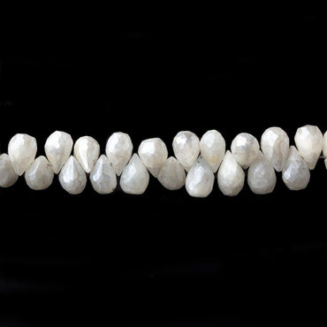 5x4mm - 7x4mm Silverite White Sapphire faceted tear drops 16 inch 183 beads A (ONLINE ORDER ONLY)