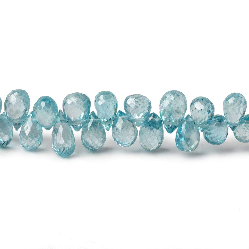 5x4mm - 7x5mm Blue Zircon Faceted Tear Drop Briolettes 8 inch 79 beads AA (ONLINE ORDER ONLY)