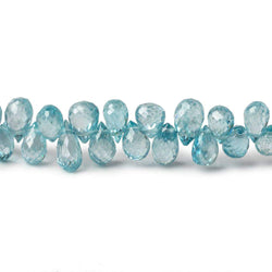 5x4mm - 7x5mm Blue Zircon Faceted Tear Drop Briolettes 8 inch 79 beads AA (ONLINE ORDER ONLY)