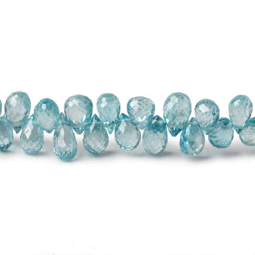 5x4mm - 7x5mm Blue Zircon Faceted Tear Drop Briolettes 8 inch 79 beads AA (ONLINE ORDER ONLY)