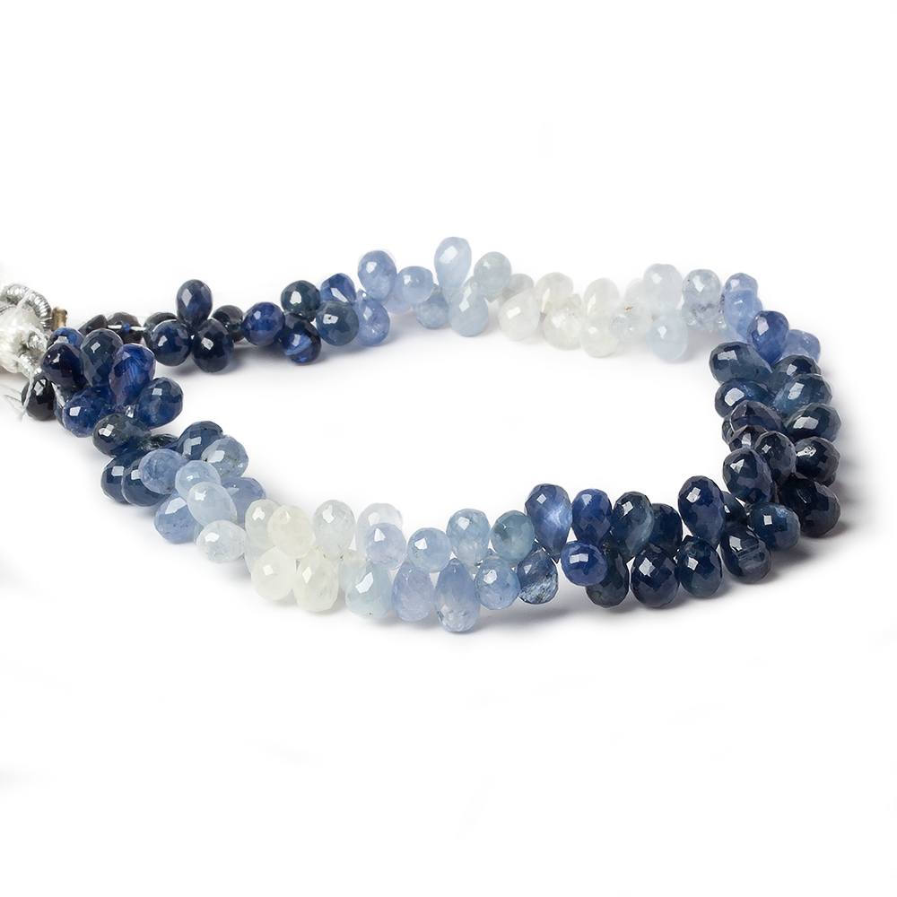 5x4mm Blue and White Sapphire Tear Drop Beads 8 inch 117 pieces (ONLINE ORDER ONLY)
