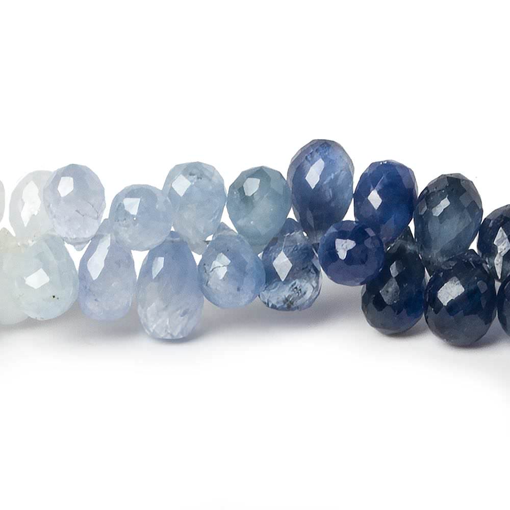 5x4mm Blue and White Sapphire Tear Drop Beads 8 inch 117 pieces (ONLINE ORDER ONLY)
