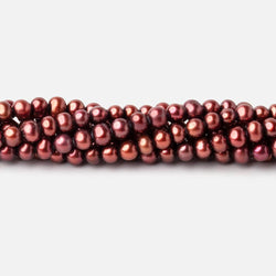 5x4mm Cinnamon Side Drilled Off Round Freshwater Pearl Beads 16 inch 96 pieces (ONLINE ORDER ONLY)