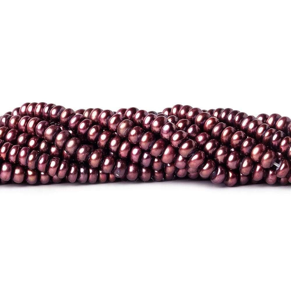 5x4mm Eggplant Center Drill Button Freshwater Pearls 15 inch 85 pieces (ONLINE ORDER ONLY)