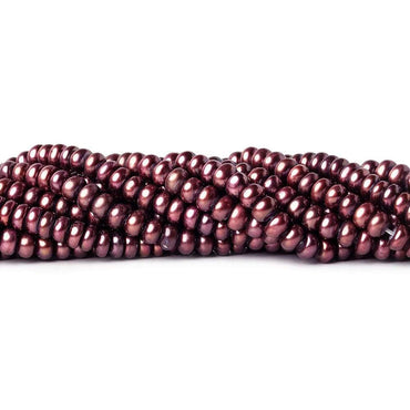 5x4mm Eggplant Center Drill Button Freshwater Pearls 15 inch 85 pieces (ONLINE ORDER ONLY)