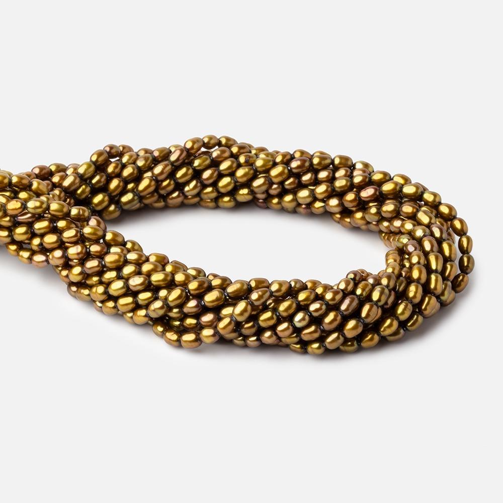 5x4mm Lemongrass Green Straight Drilled Oval Pearls 15 inch 80 pieces (ONLINE ORDER ONLY)