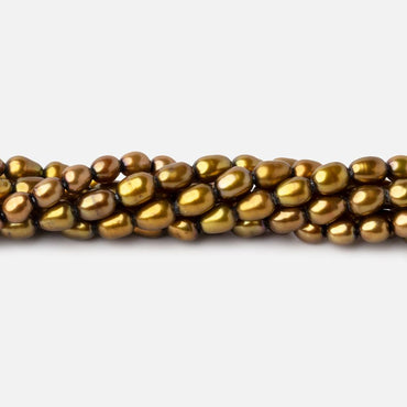 5x4mm Lemongrass Green Straight Drilled Oval Pearls 15 inch 80 pieces (ONLINE ORDER ONLY)