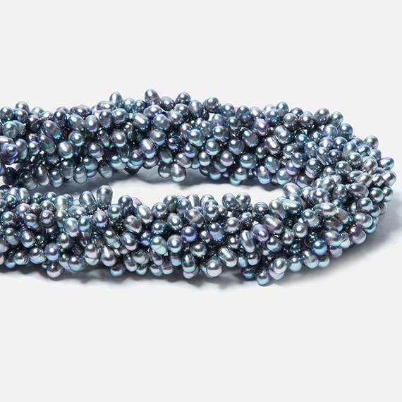 5x4mm Periwinkle Blue Top Drilled Oval Freshwater Pearl 15 inch 120 pieces (ONLINE ORDER ONLY)