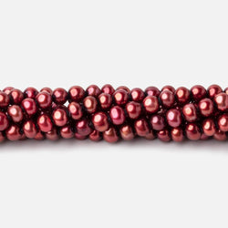 5x4mm Pomegranate Red Side Drilled Off Round Freshwater Pearl 15 inch 101 pieces (ONLINE ORDER ONLY)