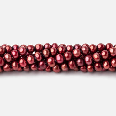 5x4mm Pomegranate Red Side Drilled Off Round Freshwater Pearl 15 inch 101 pieces (ONLINE ORDER ONLY)
