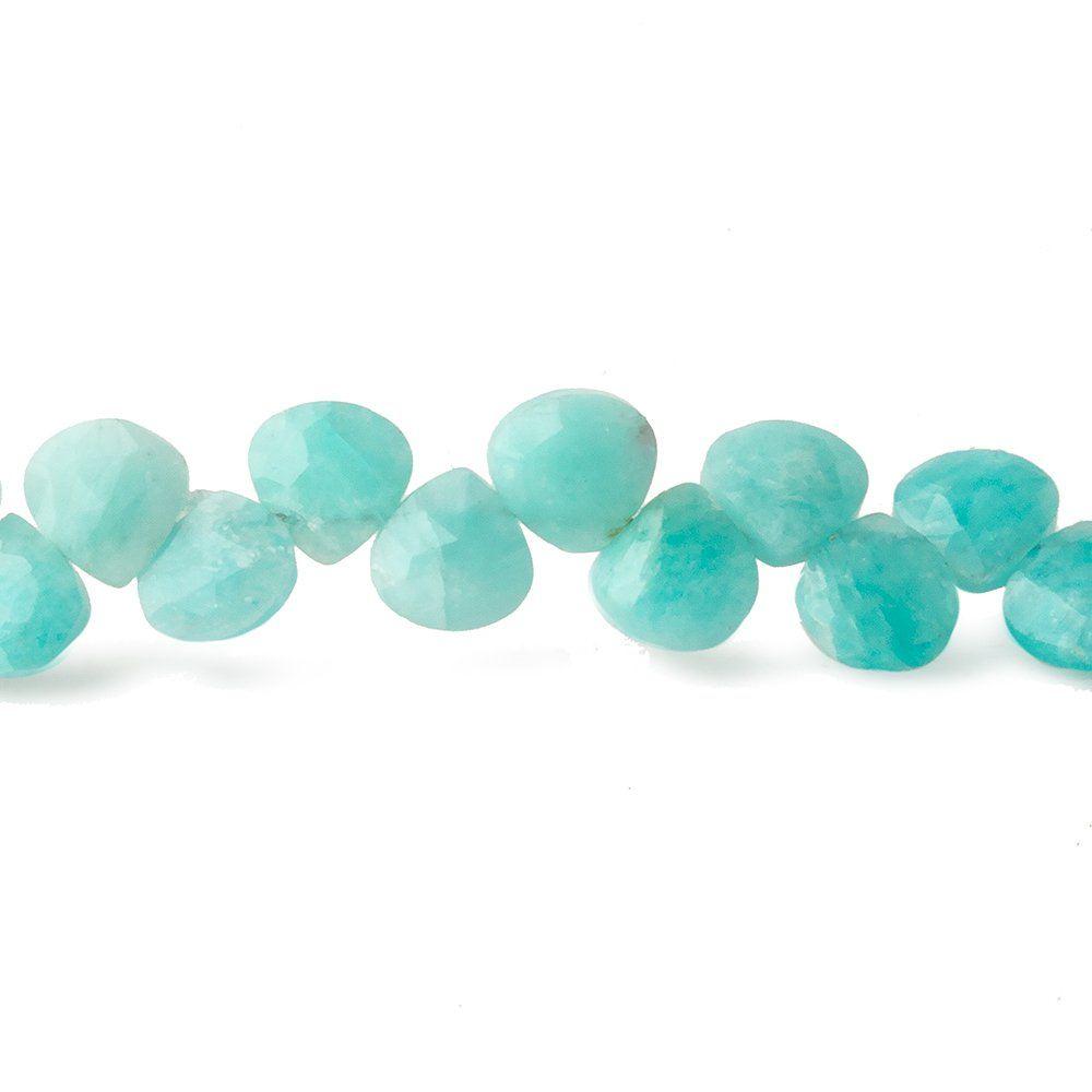 5x5-6x6mm Amazonite faceted petite heart beads 7.75 inch 50 pieces A (ONLINE ORDER ONLY)