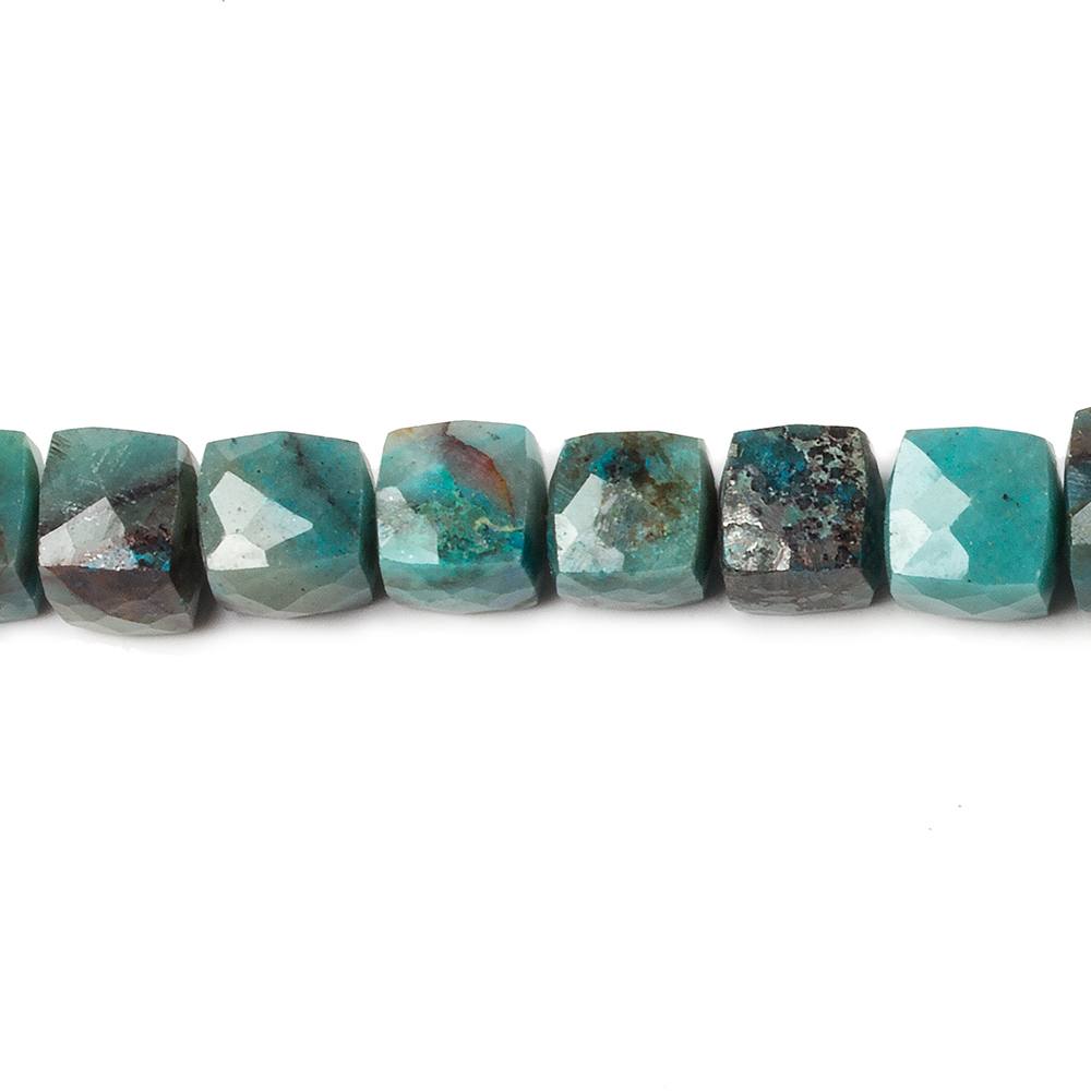 5x5-6x6mm Chrysocolla Faceted Cube Beads 8 inch 27 pieces AA (ONLINE ORDER ONLY)